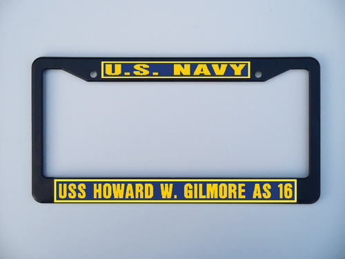 Telaio targa USS HOWARD W GILMORE AS 16 US Navy USN auto-camion-moto - Foto 3 di 11