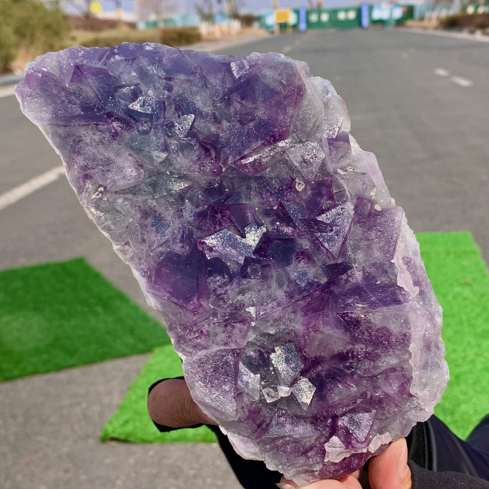 3.08LB Rare Purple Cubic Fluorite Crystal Specimen from China