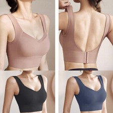 Women's Longline Padded Medium Support Workout Crop Tops Wirefree Gym Sports Bra