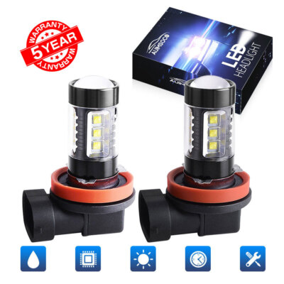 #ad LED Fog Light Bulbs H8 H16 H11 Fog Light Bulb White 6500K High Power DRL Lamps $12.98
