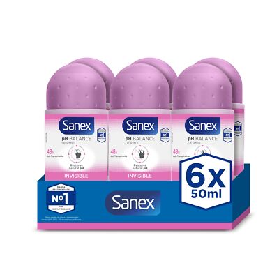 Deodorant Roll On Dermo Invisible 50 ml 6 Pack