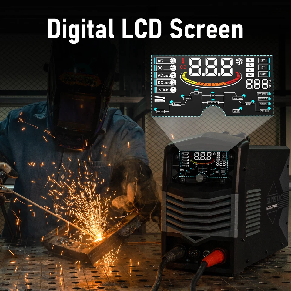 Soldador TIG de alumínio 250A AC/DC com pulso DC TIG/AC TIG/Pulse TIG/SPOT TIG/Stick - Imagem 4 de 4