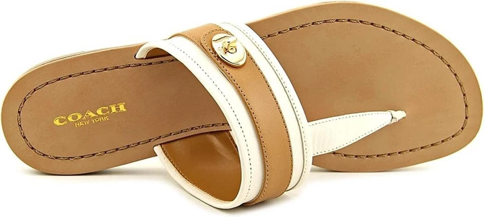 Sandalia Coach Eileen para mujer, tiza/desnudo Foto 3 de 4