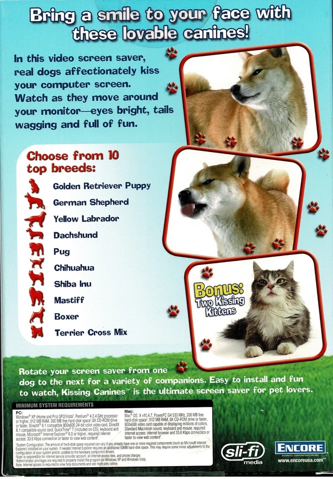 Kissing Canines Pc New Boxed Vista XP Screensavers For Dog Lovers 10 Breeds - Image 2 of 2