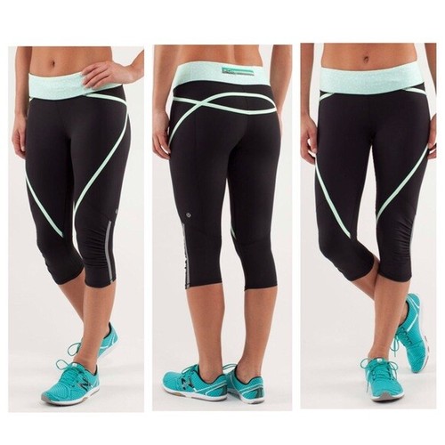 WOMENS LULULEMON BLACK RUN PACE RUCHED 