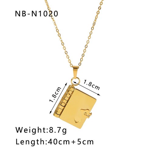 Dahlia Book Locket Necklace – 18K Gold Plated 092941