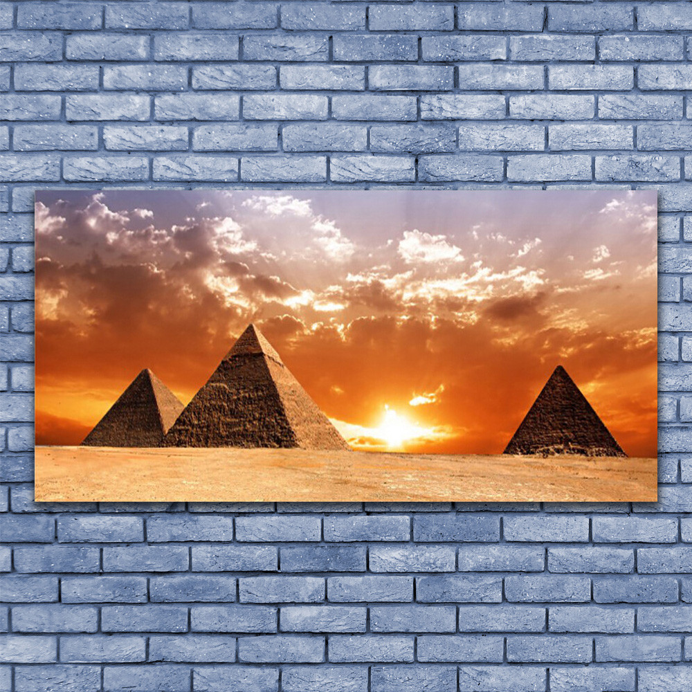 Impression sur verre image tableau 140x70 paysage pyramides contre les murs vides