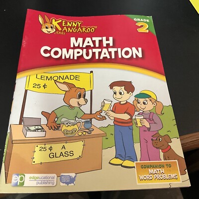 KENNY KANGAROO MATH COMPUTATION WORKBOOK GRADE 2 By Kenny Kangaroo Series *Mint*