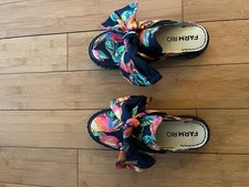 FARM RIO Cashew floral canvas mule sneaker sandals NWOT 7.5/38.5