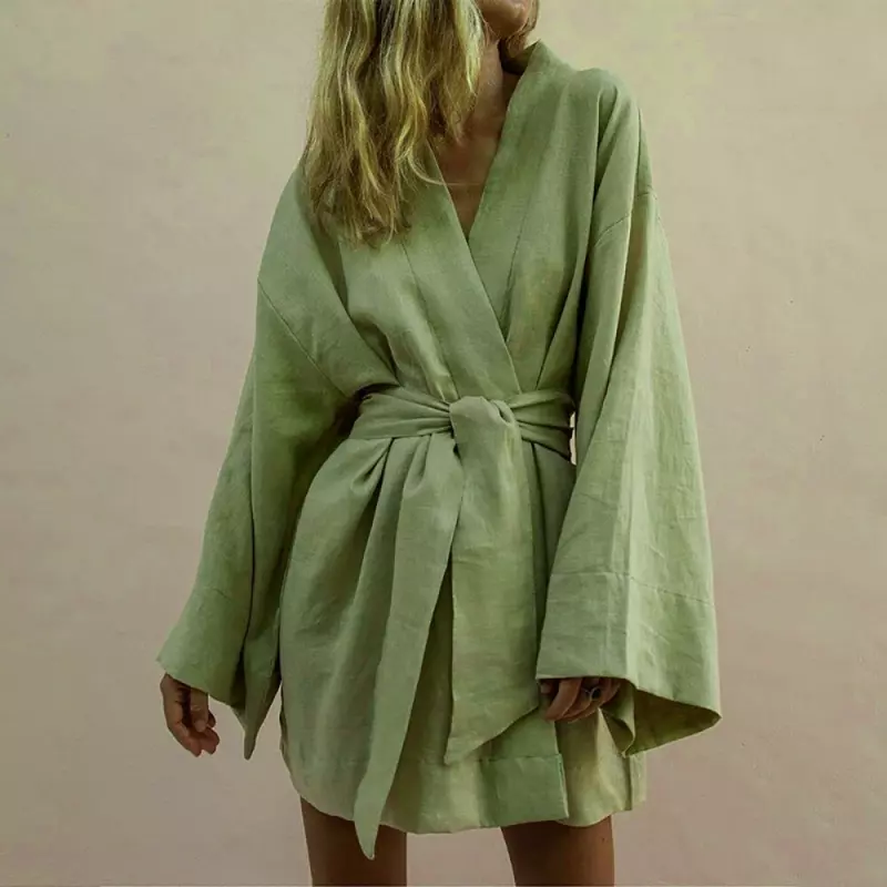 Kimono linen cheap dress