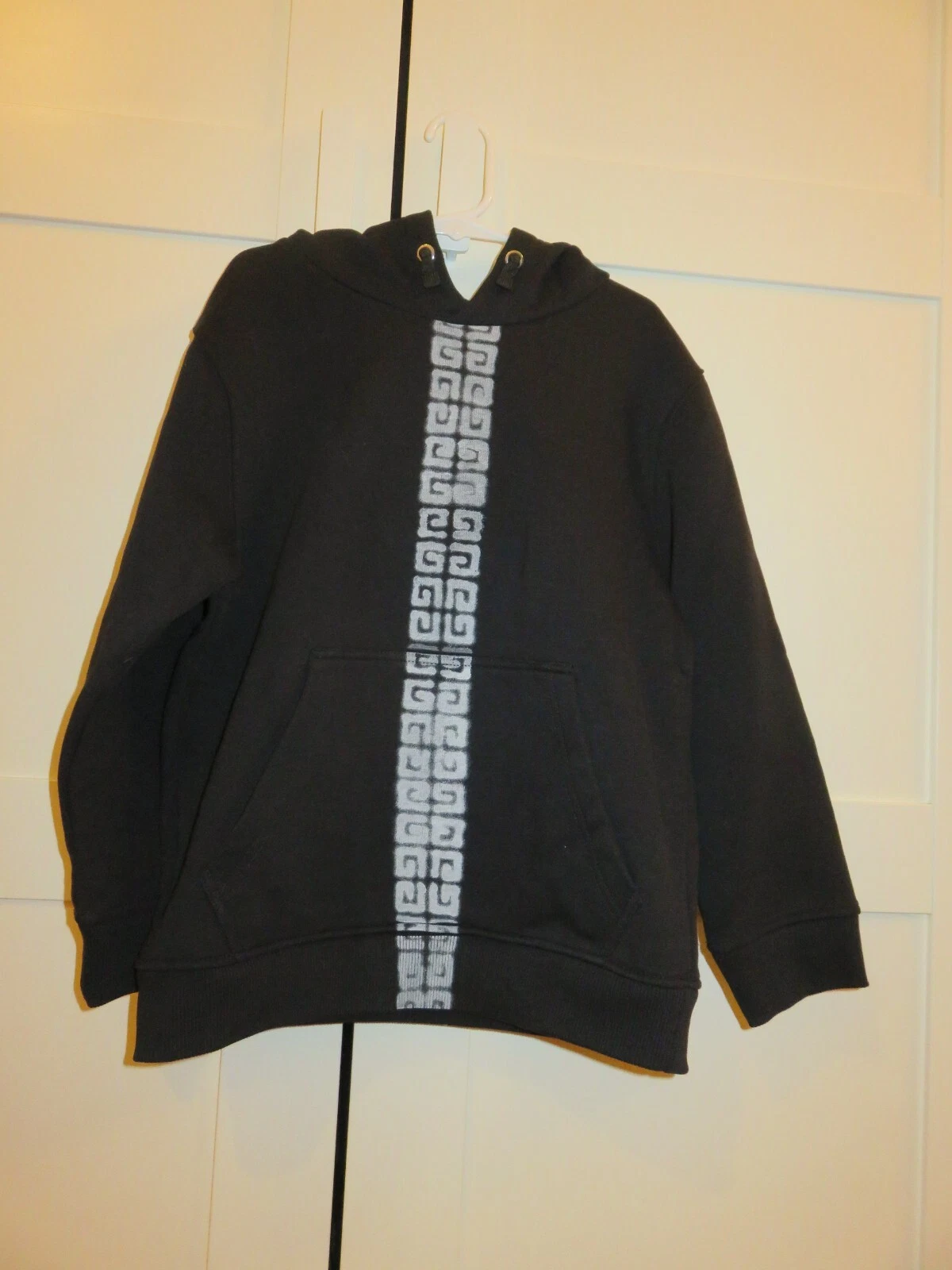 Felpa con cappuccio Givenchy bambini ragazzi 4g logo nera taglia 8 100% autentica