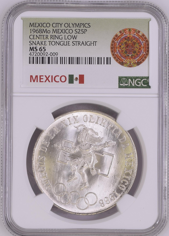 【期限切れ単勝馬券】　2歳新馬　2001 ゴールドアリュール 1968 Mo S25-PESOS MEXICO CITY OLYMPICS NGC MS65 UNEVEN RINGS