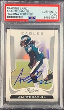 Asante Samuel auto card Panini Prestige 2011 #148 Philadelphia Eagles PSA Encap