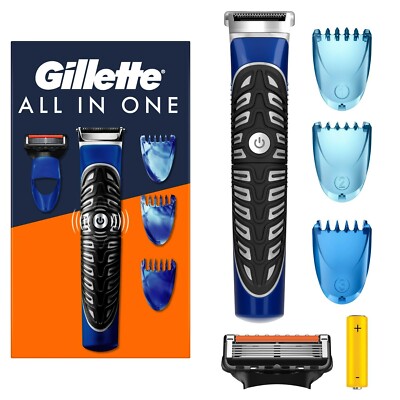 Gillette All in One Styler, Rasur - Trimmen - Edge mit 3 Kammaufsätzen & 1 Rasierer