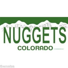 DENVER NUGGETS COLORADO TEAM LOGO NBA BASKETBALL STATE LICENSE PLATE MADE IN USA