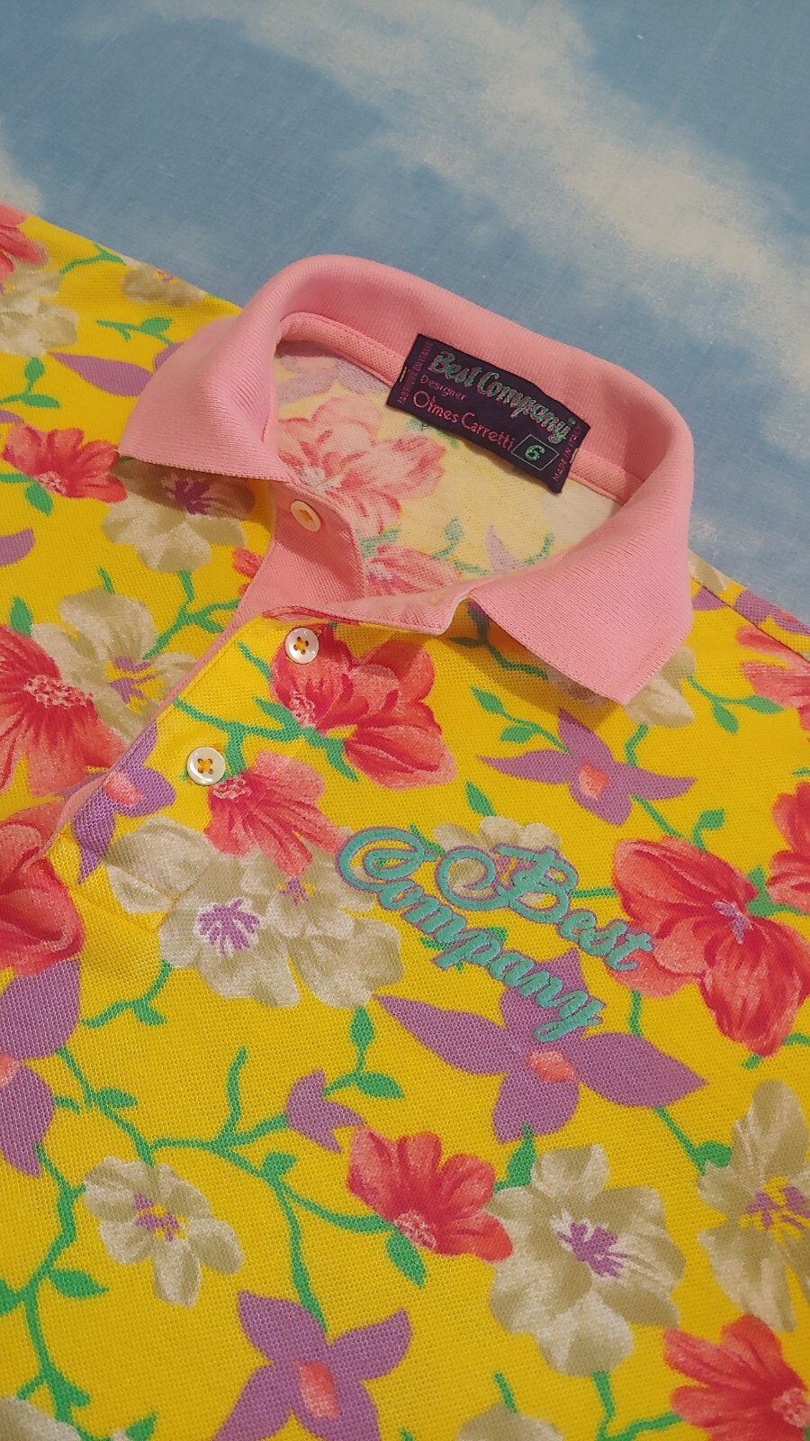 Vintage 80s Woman BEST COMPANY Olmes Carretti Polo Shirt Size 6- M/L approx RARE image 2
