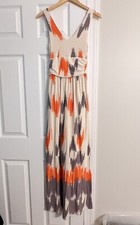 Anthropologie Maeve Maxi Dress Size XS Sleeveless Stretch Knit V-Neck Abstract