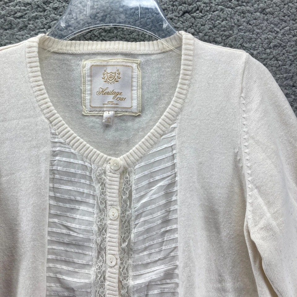Suéter Heritage 1981 Mujer Talla L Mezcla Angora Abotonada Suave Marfil Años 90 Y2Kchic Foto 2 de 4