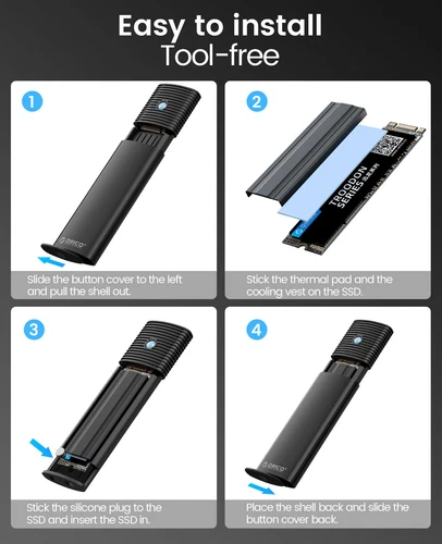 ORICO M.2 NVME TO USB 3.2 Enclosure Type-C Case Adapter SSD SATA External SSD - Picture 7 of 16