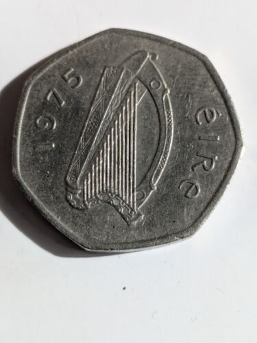 1975 Ireland 50 Pence Coin Circulated