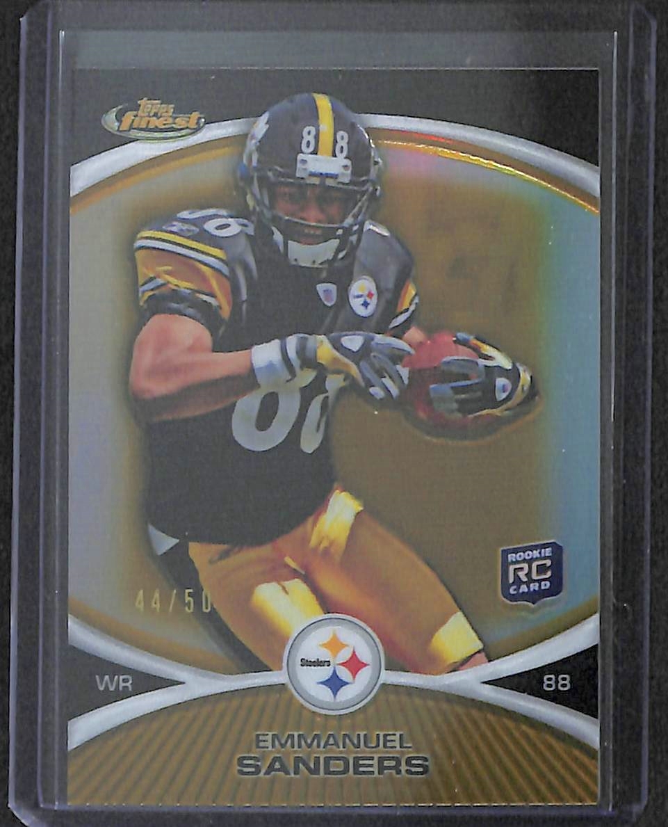 2010 Topps Finest Football Gold Refractor #24 Emmanuel Sanders No 44 of 50