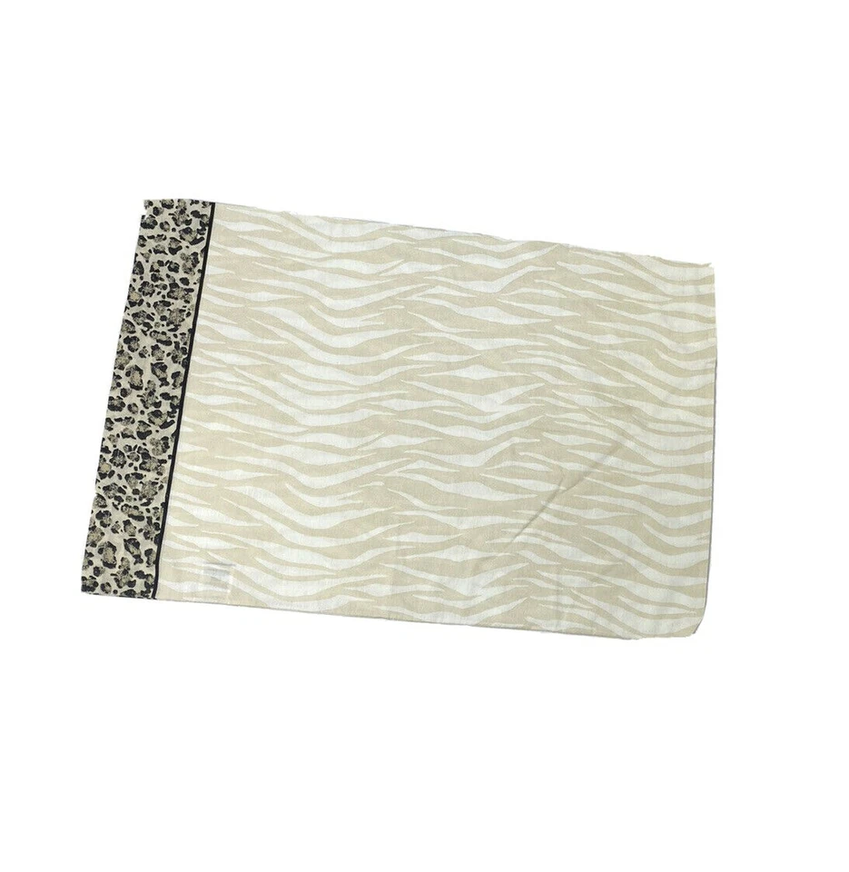 2 fundas de almohada de lujo vintage años 80 Fieldcrest animal print beige tostado percal Foto 2 de 4