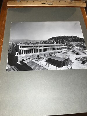 Stoa of Attalos Under Construction - Antique Mounted Greek Architecture Photo