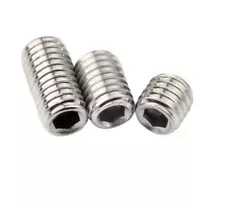 304 SS M3 M4 Headless Hex Socket Allen Set Grub Screw Cap Point Concave end