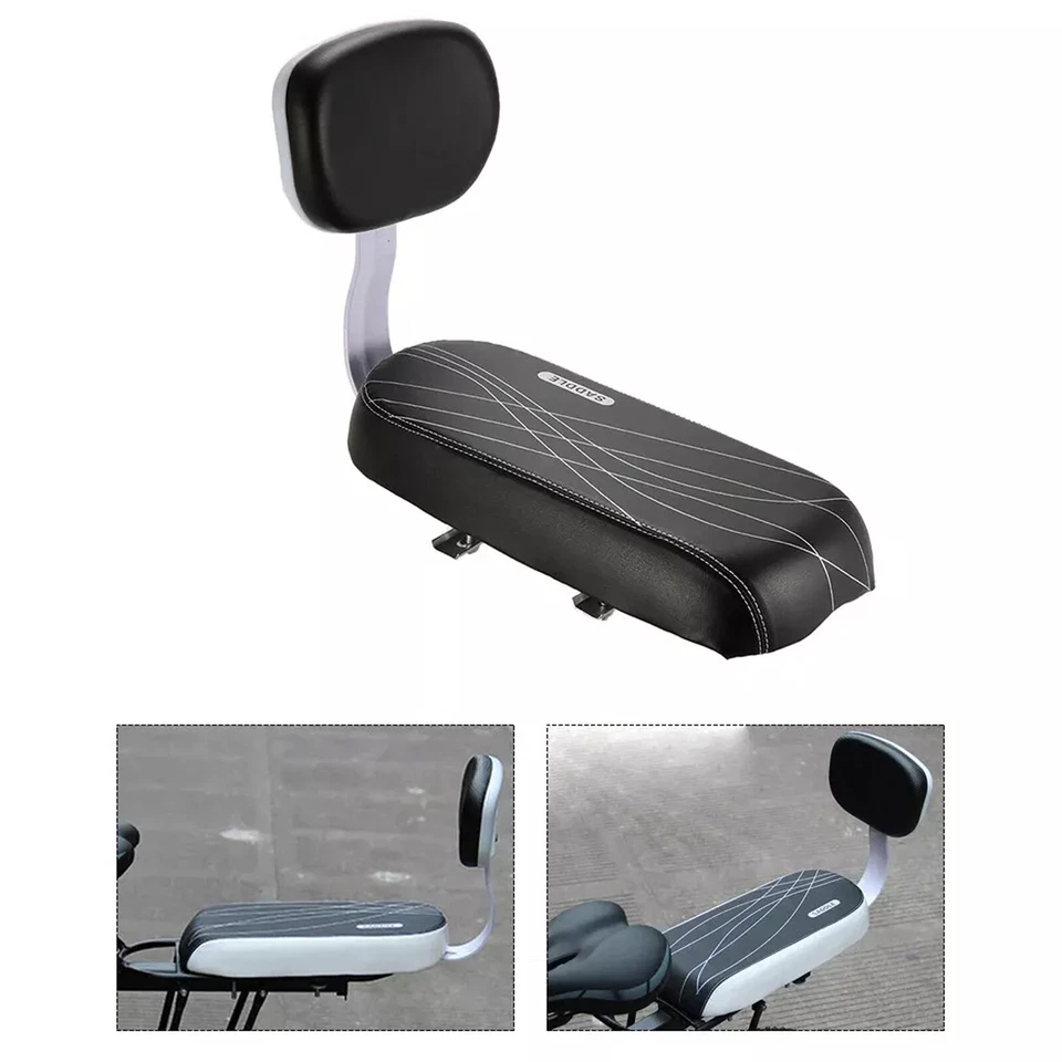 Bike Child Seat Bike Saddle with Back Rest Back Seat MTB Rear Rack Saddle - Image 3 of 4