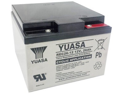 YUASA REC26-12 Akku Energiespeicher Zyklisch Wiederaufladbar 12V 26AH 