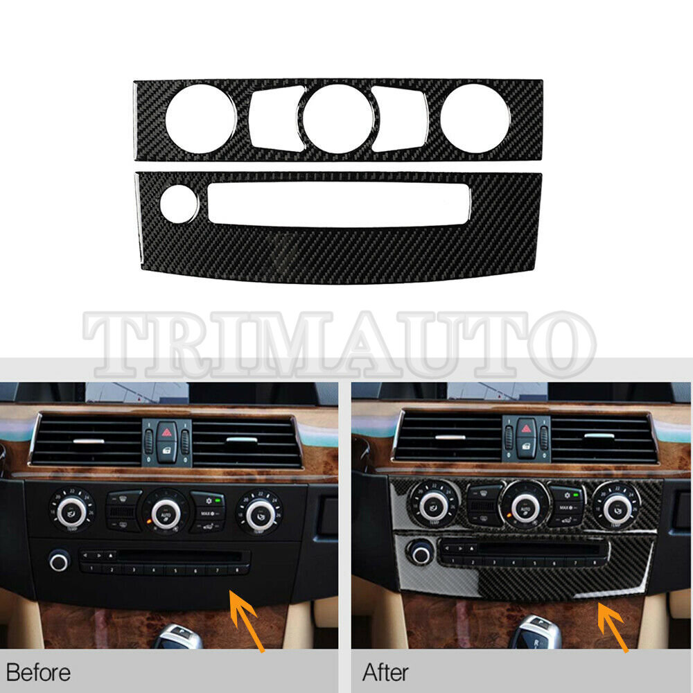 Fit For BMW 5 Series E60 Carbon Center Console AC & CD Frame Cover