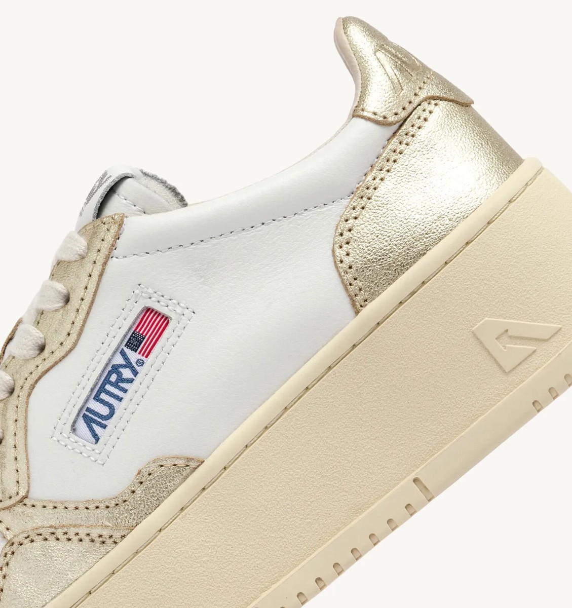 スニーカー AUTRY Women Sneakers PTLW WB16 White Sneakers Autry Medalist Platform Woman Leather White
