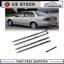 For 1995-2002 Toyota For Corolla Weatherstrip Window Moulding Trim Seal Belt 4pc