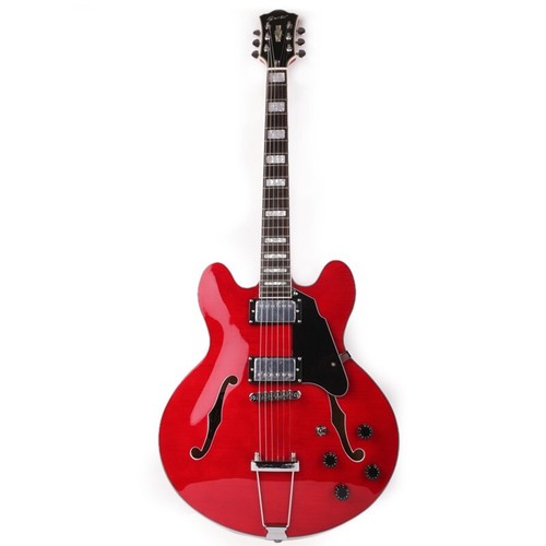 Red 335 electric jazz guitar semi hollow body right hand f hole eBay