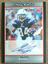 Craig Davis 2007 Bowman Chrome Rookie Autograph #BC82 Chargers Topps Football RC