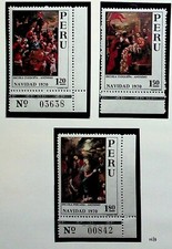 PERU Sc 539-41 LH ISSUE OF 1970 - ART