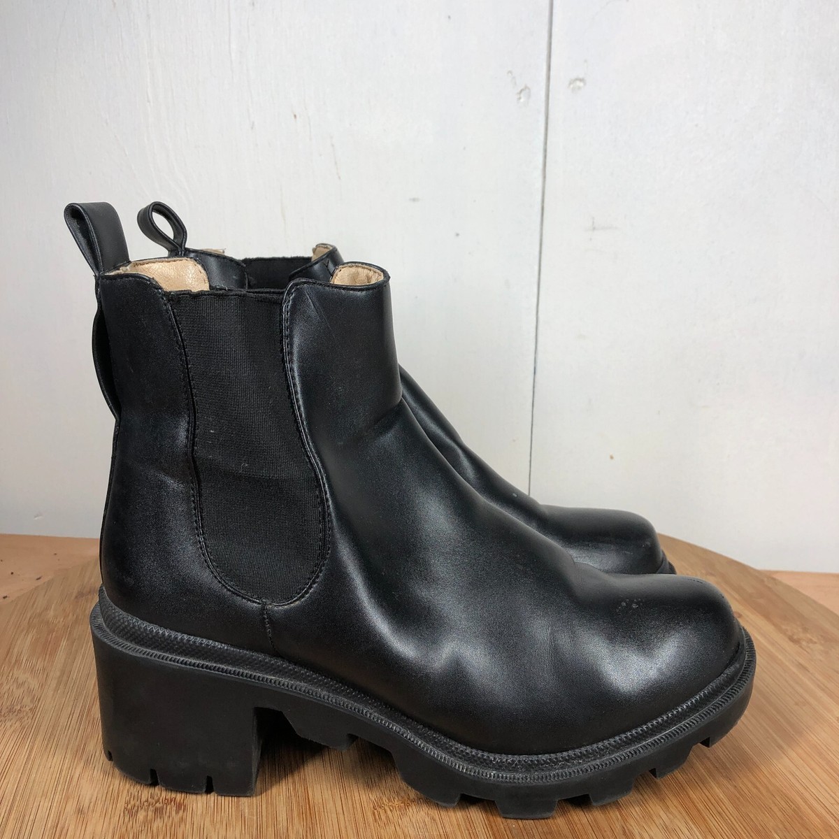 Steve Madden Boots Womens M Amulet Chunky Chelsea Black Y2K