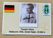 Theodor Kleine original signierte Autogrammkarte Ak Kajak 2. OS 1956 verstorben