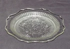 Jeannette Glass IRIS AND HERRINGBONE Crystal Indented Saucer