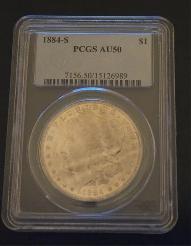 1884 S Morgan Silver Dollar PCGS AU50