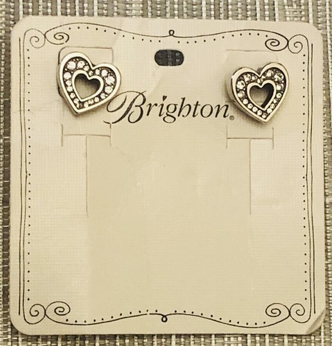 NEW Brighton Enchanting Heart Post Earrings Crystal Open Heart NWT