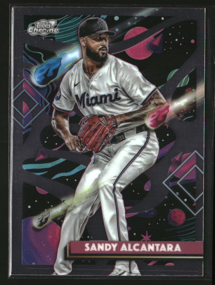 2025 Topps Chrome Cosmic Sandy Alcantara #158 Miami Marlins