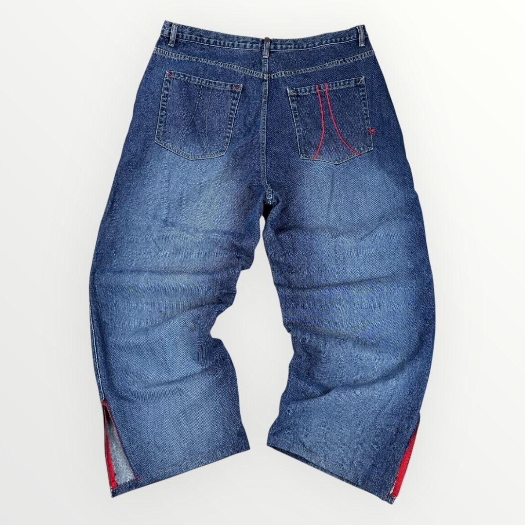 Pantaloncini Clench Jeans Vintage Ricamati &ndash; Vita Alta 36 &ndash; Nero &ndash; Stile Hip Hop Y2K Skater