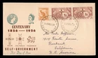 DR WHO 1956 AUSTRALIA FDC SELF GOVERNMENT CENTENARY COMBO w30870