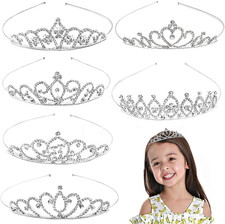 6 Pack Crystal Tiara Crown,Rhinestone Princess Crown,Silver Crystal Tiara for Gi