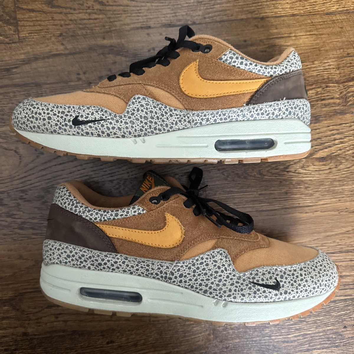 【値下げ】NIKE AIR MAX 1 ATMOS SAFARI NIKE AIR MAX 1 PRM USED SIZE 7 ATMOS SAFARI FLAX KUMQUAT CHESTNUT