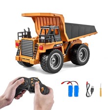 RC Dump Truck Toy,9-Channel 1:18 Scale,Remote Control Dump Truck RC Constructi