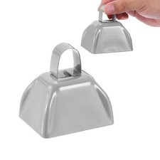 2pcs Cow Bells for Football Games, 3inch Cowbells for Sporting Events, Silver