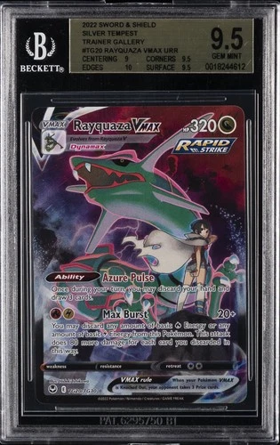 2022 POKEMON SILVER TEMPEST TRAINER GALLERY HOLO RAYQUAZA VMAX BGS 9.5