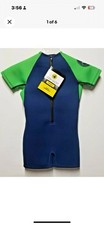 Body Glove Spring Suit Wetsuit Blue Green Zip Up Childs Size M. New with tags